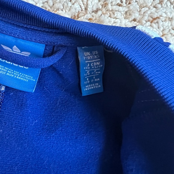 ADIDAS BOYS SIZE XS 7-8 FULL ZIP JACKET Excellent Condition Blue - Picture 3 of 6
